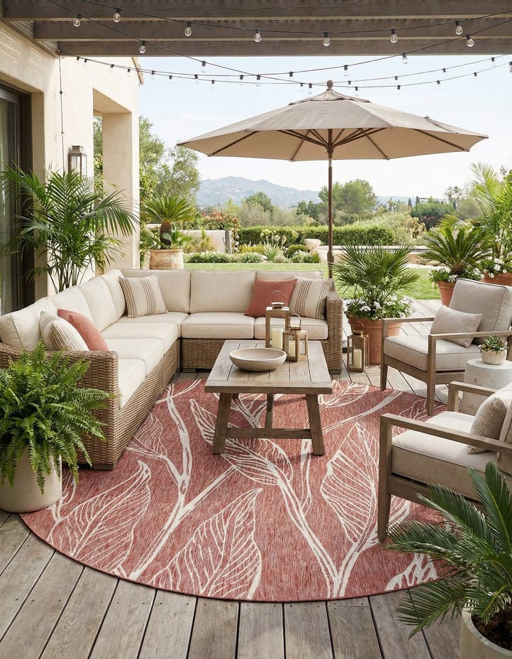 13' x 13' Easy-Clean Botanical Indoor / Outd...