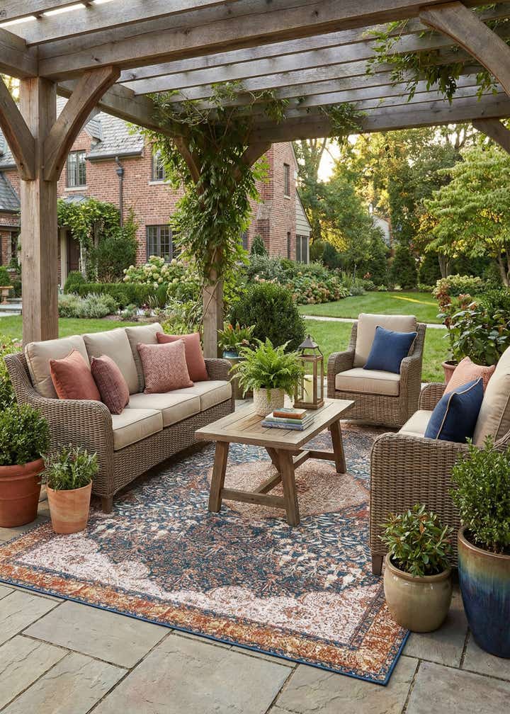10' x 13' Easy-Clean Traditional Indoor / Outdoor Rug