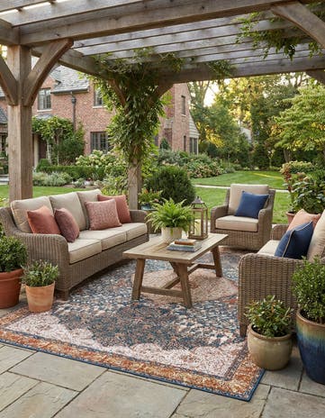 10' x 13' Easy-Clean Traditional Indoor / Outdoor Rug