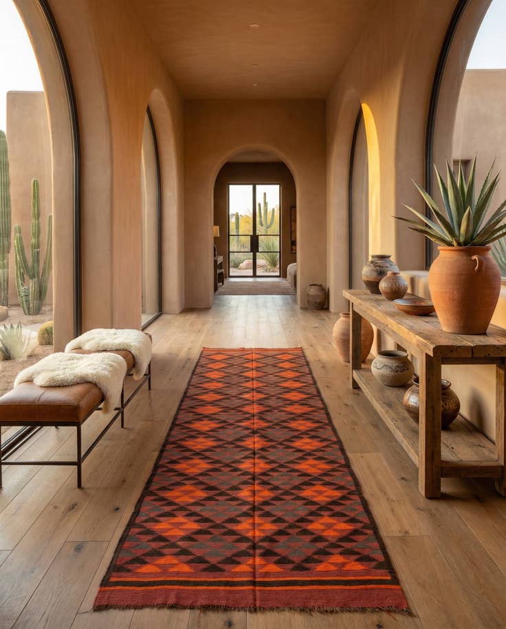 Detail image of 4' 5 x 13' 3 Hand Woven Kilim Fars Wool Runner Rug