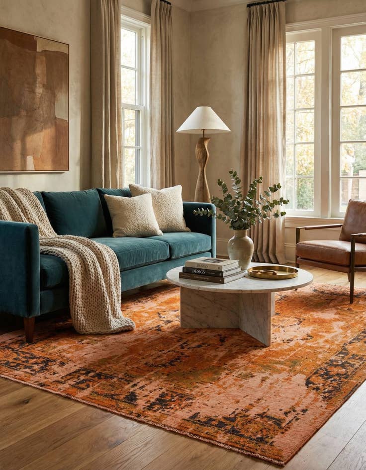 Detail image of 7' 11 x 10'  Hand Knotted Ultra Vintage Persian Wool Rug