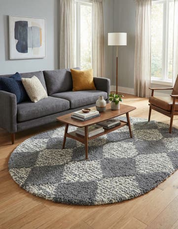 Gray Serenity Shag Oval Rug