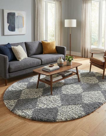 Gray Serenity Shag Oval Rug