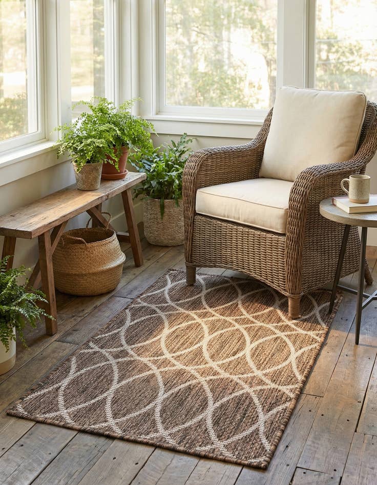 Detail image of 2' x 3'  Washable Trellis Indoor / Outdoor Rug