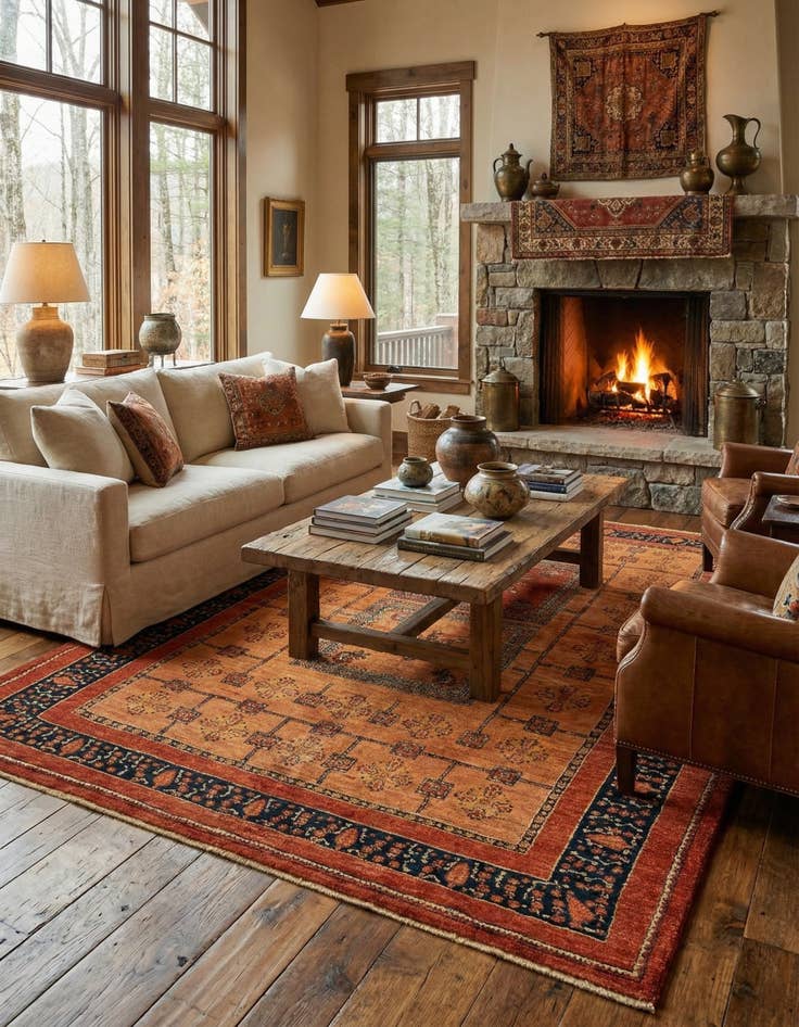 Detail image of 5' 8 x 7' 7 Luribaft Wool Rug