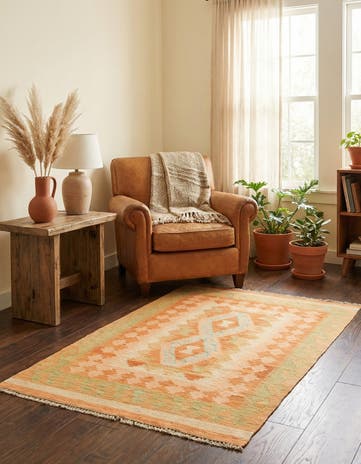 2' 6 x 4' 3 Hand Woven Kilim Waziri Wool Rug