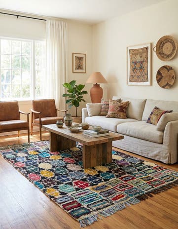 5' 5 x 7' 10 Hand Knotted Moroccan Wool Rug