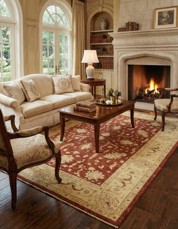 5' 9 x 7' 9 Hand Knotted Peshawar Ziegler Rug