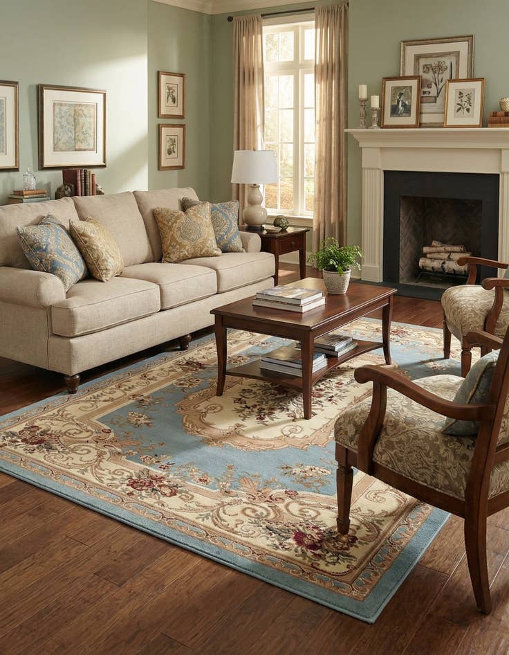 Detail image of 6' x 9' Classic Aubusson Rug