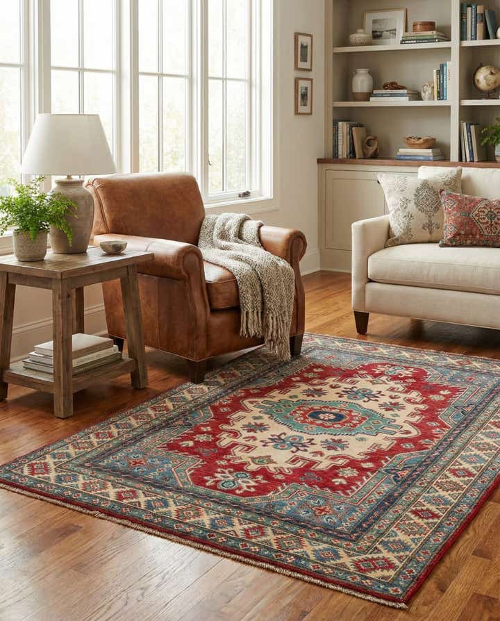 4' x 6' 1 Hand Knotted Kazak Rug