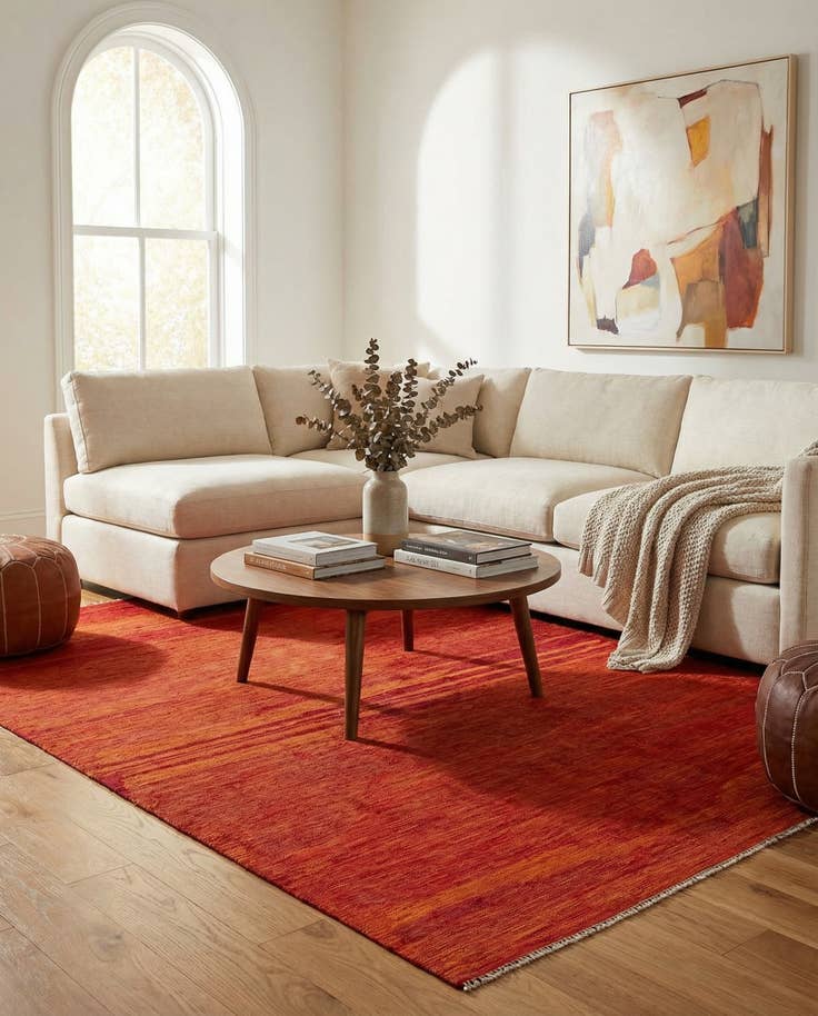 Detail image of 6' 7 x 9' 9 Hand Woven Kilim Modern Wool Rug