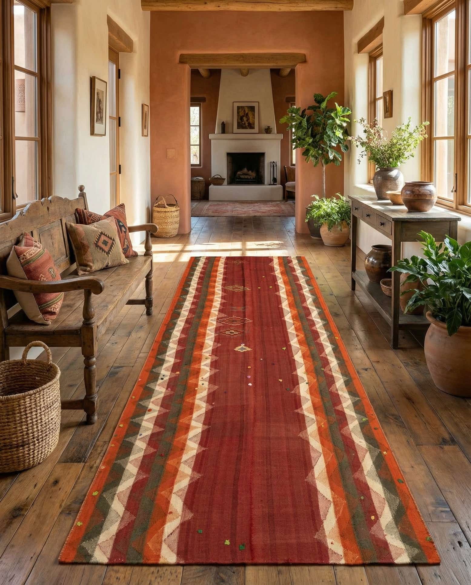 4' 9 x 11' 6 Jajim Runner Rug