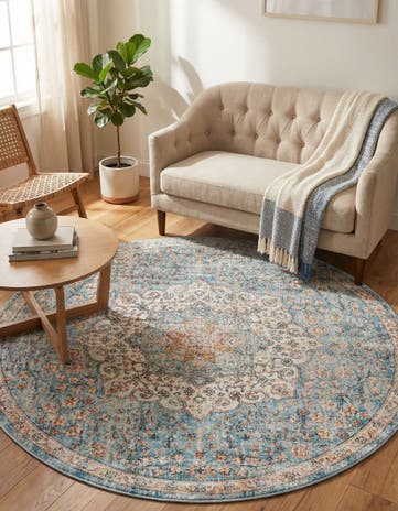 Blue Newport Round Rug
