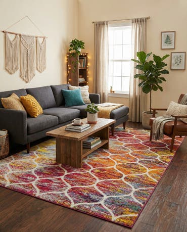 7' x 10' Lattice Frieze Rug