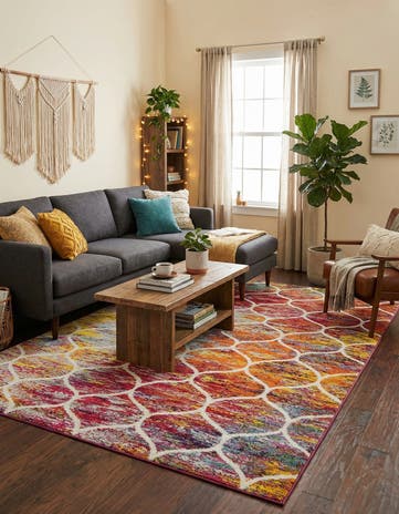 7' x 10' Lattice Frieze Rug