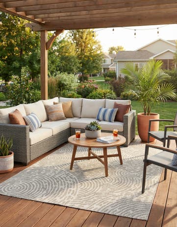 6' x 9' Easy-Clean Modern Indoor / Outdoor Rug