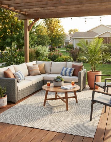 6' x 9' Easy-Clean Modern Indoor / Outdoor Rug