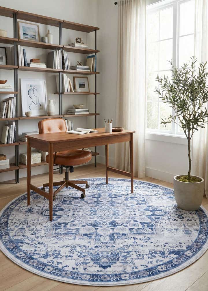 7' 10 x 7' 10 Washable Francesca Round Rug