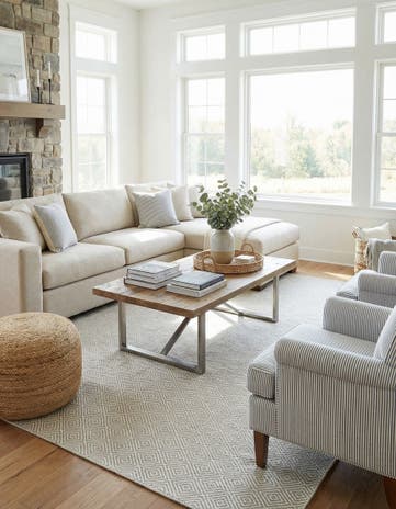 Gray Hand Woven Geo Trellis Flatweave Square Rug