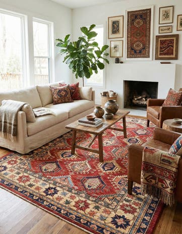 5' 8 x 8' 2 Hand Knotted Kazak Oriental Rug
