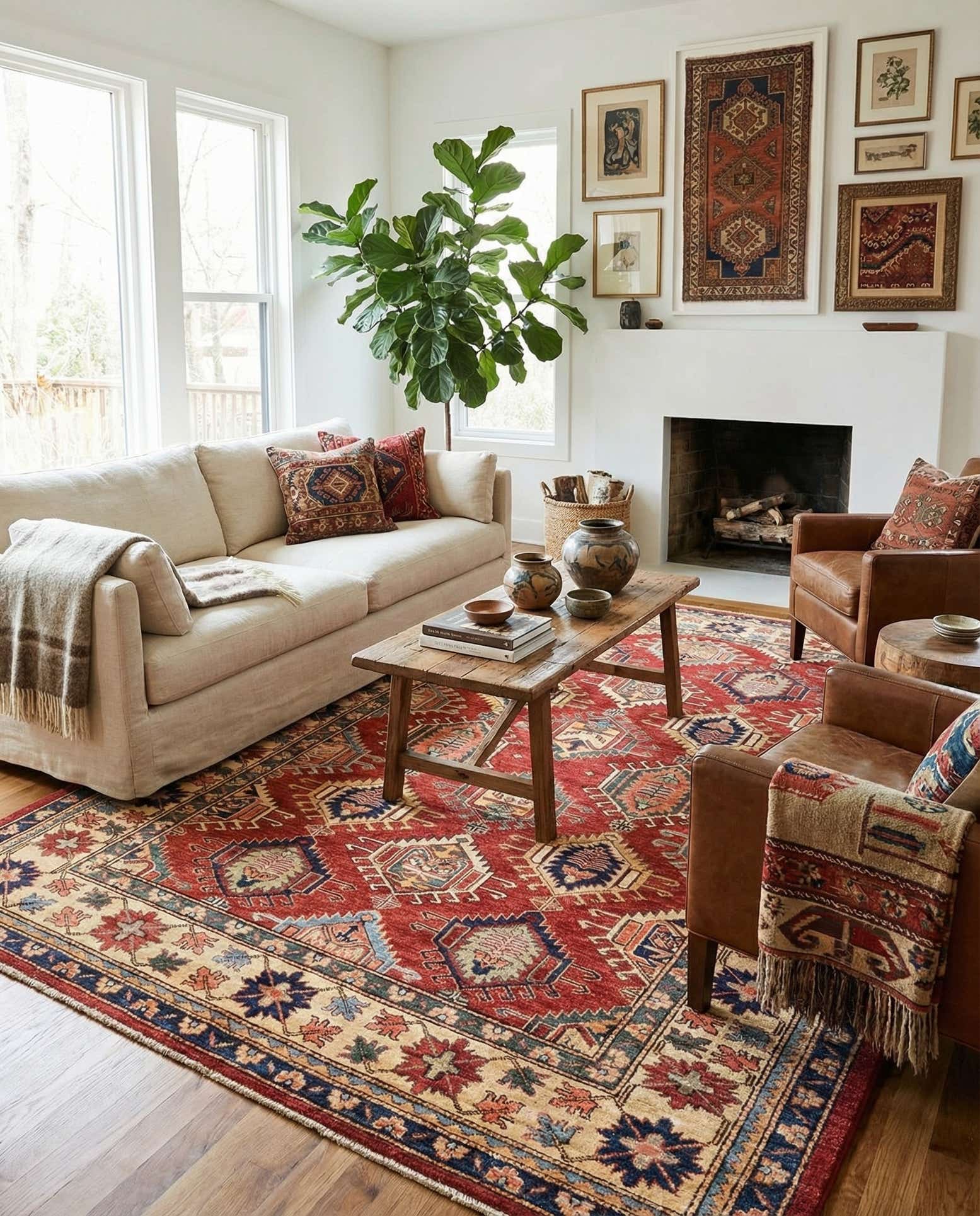 175cm x 250cm Handgeknüpft Kazak Orientalisch Teppich