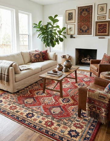 5' 8 x 8' 2 Hand Knotted Kazak Oriental Rug