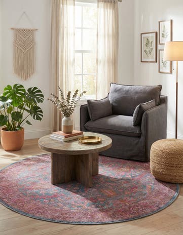 7' 3 x 7' 3 Washable Mangata Round Rug
