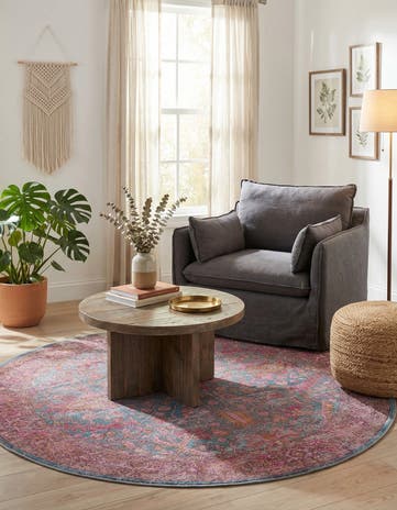7' 3 x 7' 3 Washable Mangata Round Rug