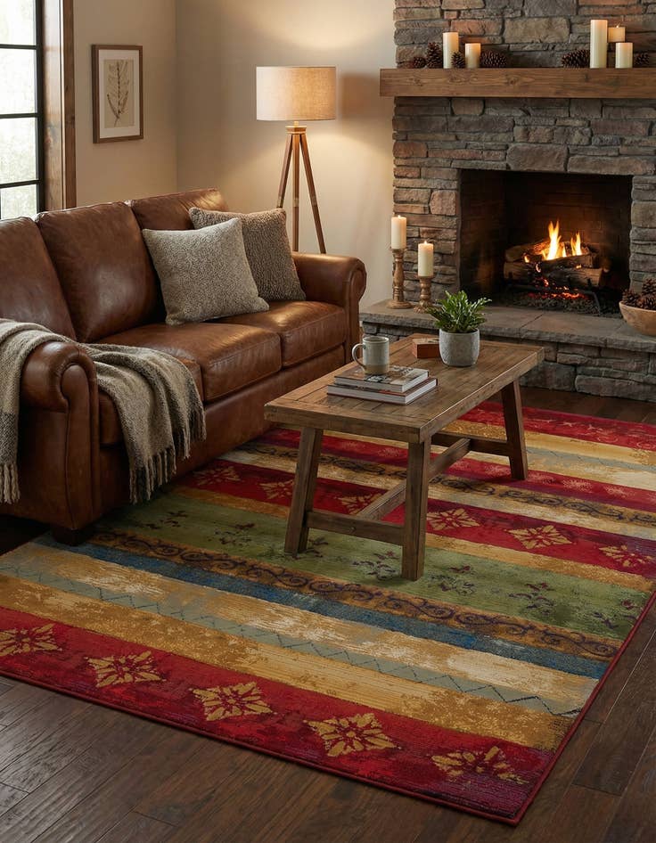 Detail image of  7' x 10'  Washable Modern Indoor / Outdoor Rug