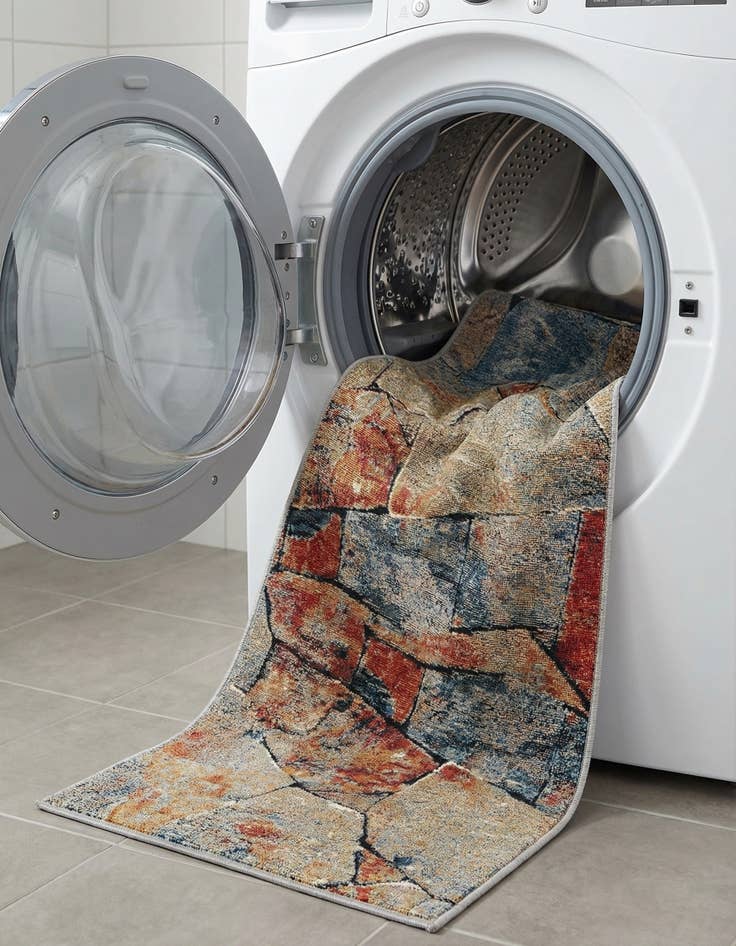 Detail image of 2' x 8'  Washable Modern Indoor / Outdoor Runner Rug