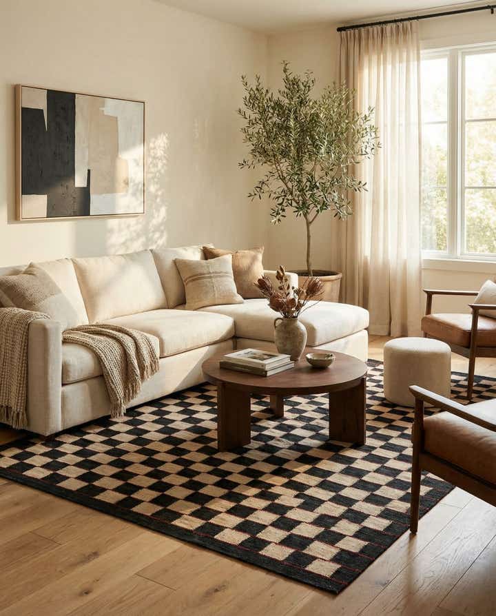 5' x 6' 3 Hand Woven Kilim Modern Wool Rug