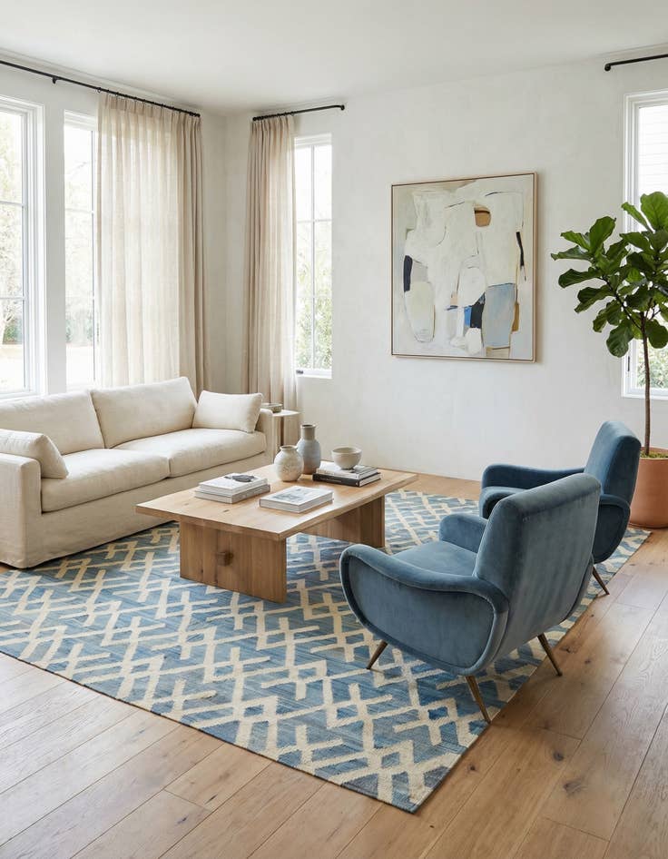 Detail image of 7' 2 x 9' 5  Hand Woven Kilim Modern Wool Rug