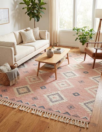 Pink Hand Woven Arizona Wool Rug