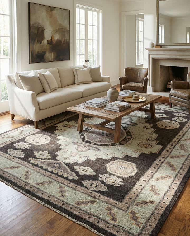 8' 3 x 10' 3 Hand Knotted Oushak Wool Rug