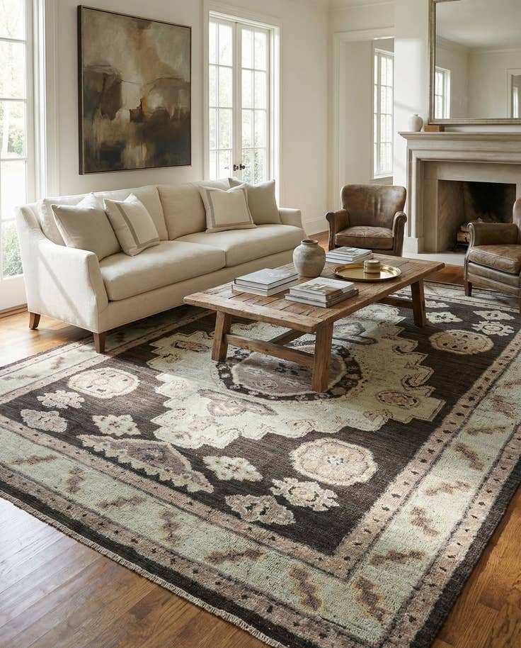 Detail image of 8' 3 x 10' 3 Hand Knotted Oushak Wool Rug