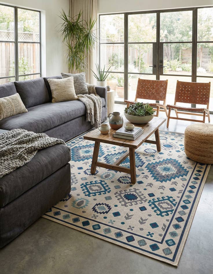 Detail image of 9' x 12'  Washable Baja Indoor / Outdoor Rug