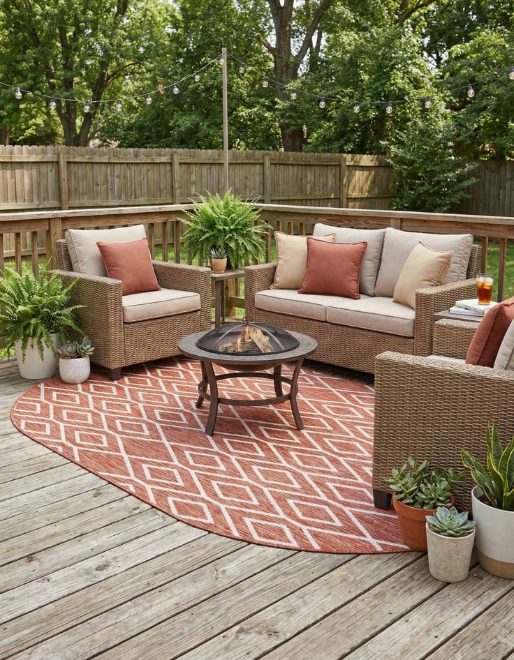 Detail image of 5' 3 x 8'  Washable Jill Zarin Turks and Caicos Indoor / Outdoor Oval Rug