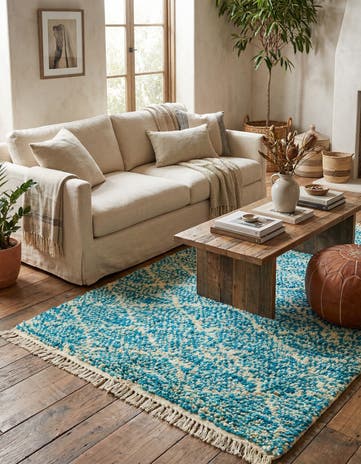 3' 3 x 5' 3 Hand Knotted Moroccan Wool Rug