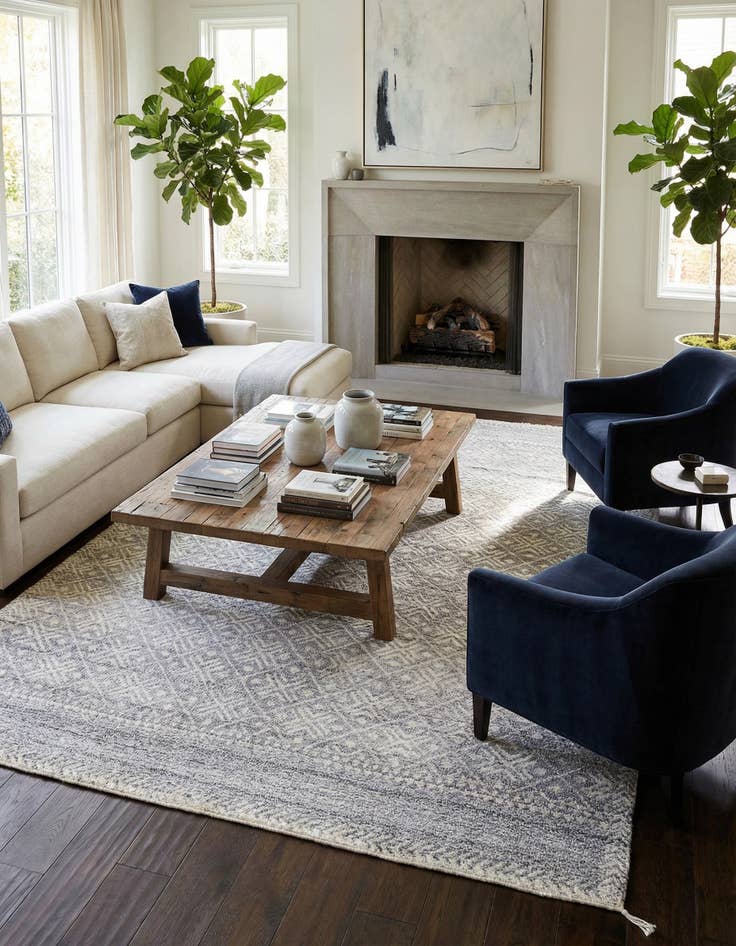 Detail image of 9' 4 x 12' 1  Hand Knotted Darya Wool Rug