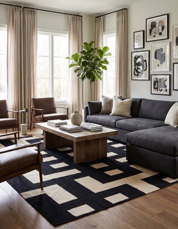 8' 1 x 9' 9 Hand Woven Kilim Modern Wool Rug