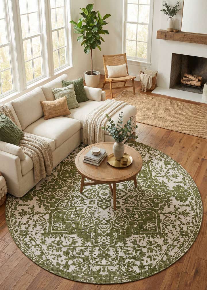 13' x 13' Easy-Clean Jill Zarin Dubai Indoor / Outdoor Round Rug