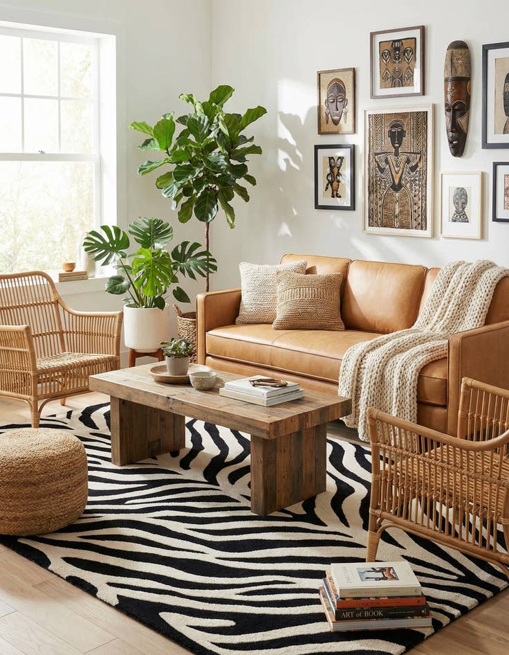 Detail image of 5' 1 x 8' Hand Tufted Safari Wool Rug