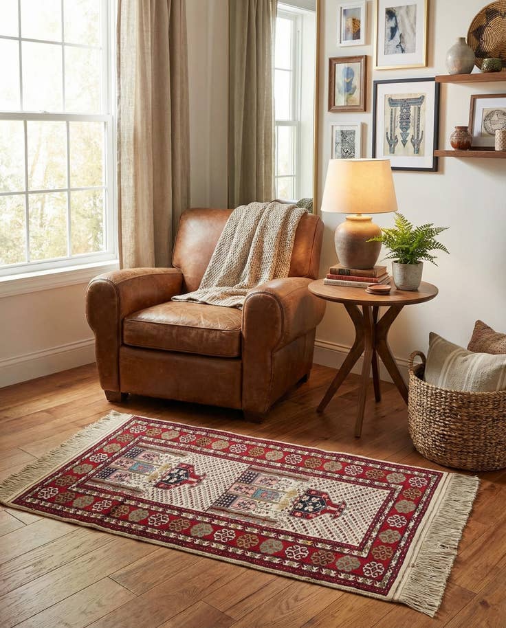 Detail image of 2' 7 x 4' 2 Hand Knotted Bokhara Wool Rug