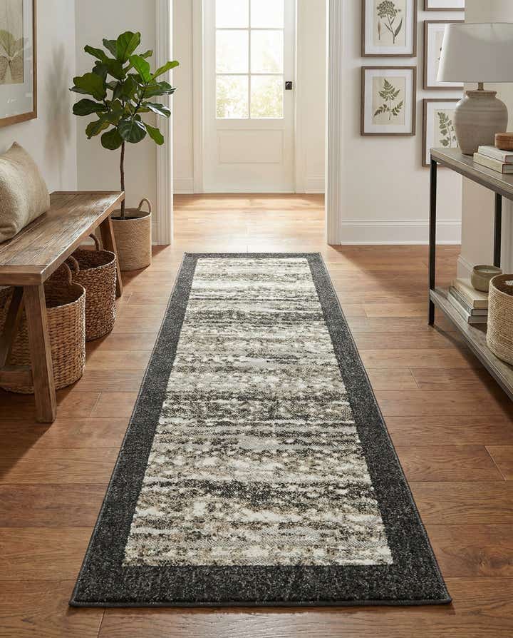 2' x 6' Easy-Clean Border Indoor / Outdoor Runner Rug