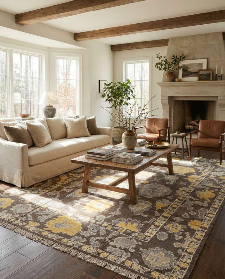 9' 8 x 14' 3 Hand Knotted Oushak Wool Rug