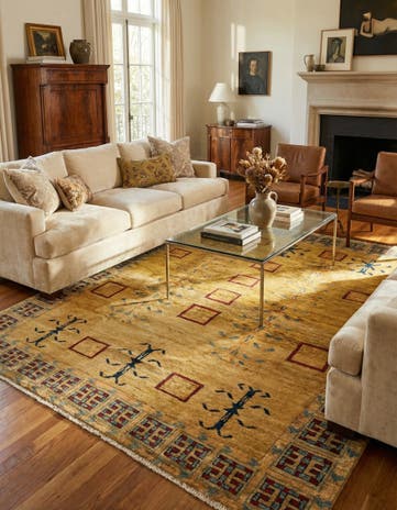 6' 5 x 7' 4 Hand Knotted Ziegler Wool Rug