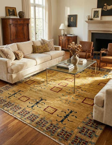 6' 5 x 7' 4 Hand Knotted Ziegler Wool Rug