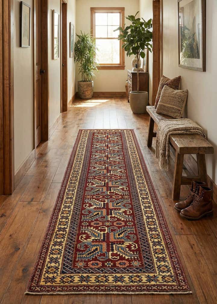 2' 9 x 9' 9 Hand Knotted Kazak Runner Rug