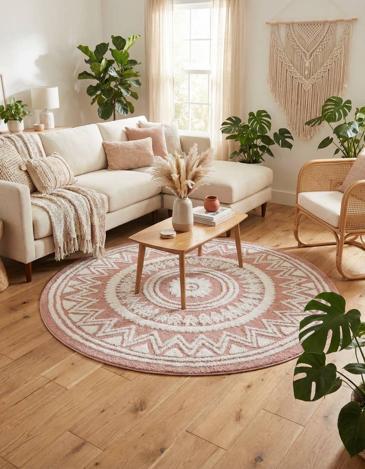 Detail image of 7' 10 x 7' 10 Boho Round Rug