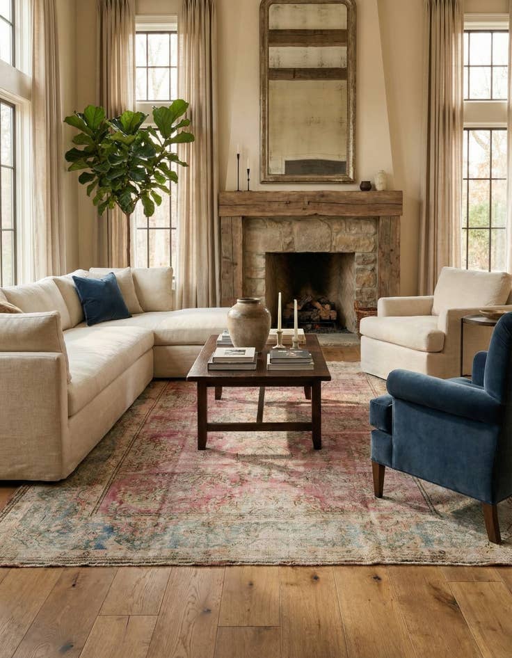 Detail image of 9' 4 x 12' 6  Hand Knotted Ultra Vintage Persian Wool Rug